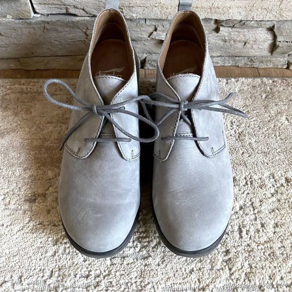 Dansko Cadee Lace Up Ankle Booties Wedge Heel Nubuck Suede Leather Blue Gray: 38 - Picture 1 of 11